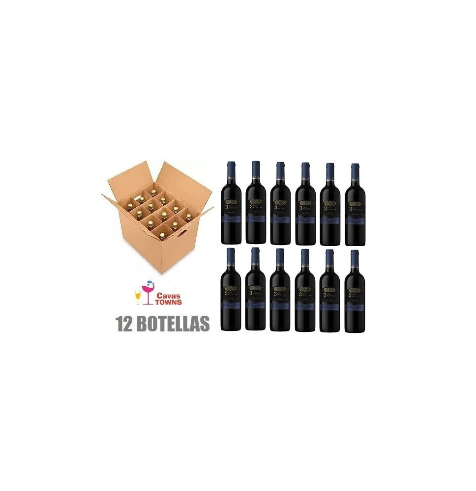 Caja 12 Botellas Vino Tinto Tres Medallas Merlot 750 ml - Cavas Towns Caja 12 Botellas Vino Tinto Tres Medallas Merlot 750 ml - Cavas Towns