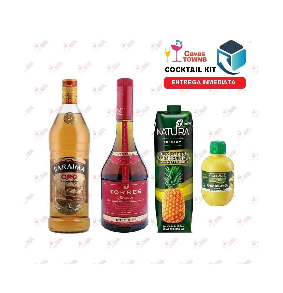 Ron Baraima Cocktail Kit Barbados Sunrise - 2 Receta Recipe - Cavas Towns