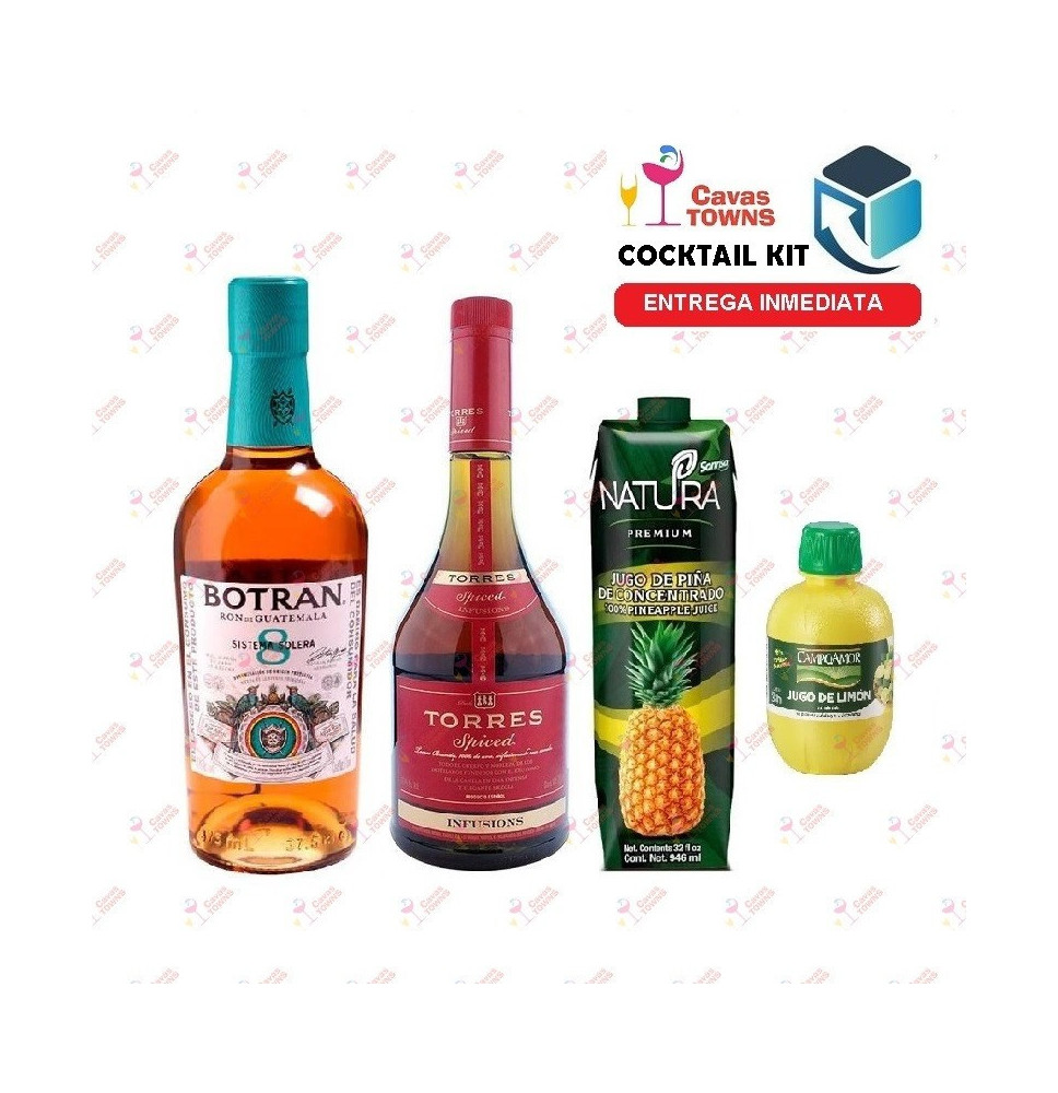 Ron Botran Cocktail Kit Barbados Sunrise - 2 Receta Recipe - Cavas Towns