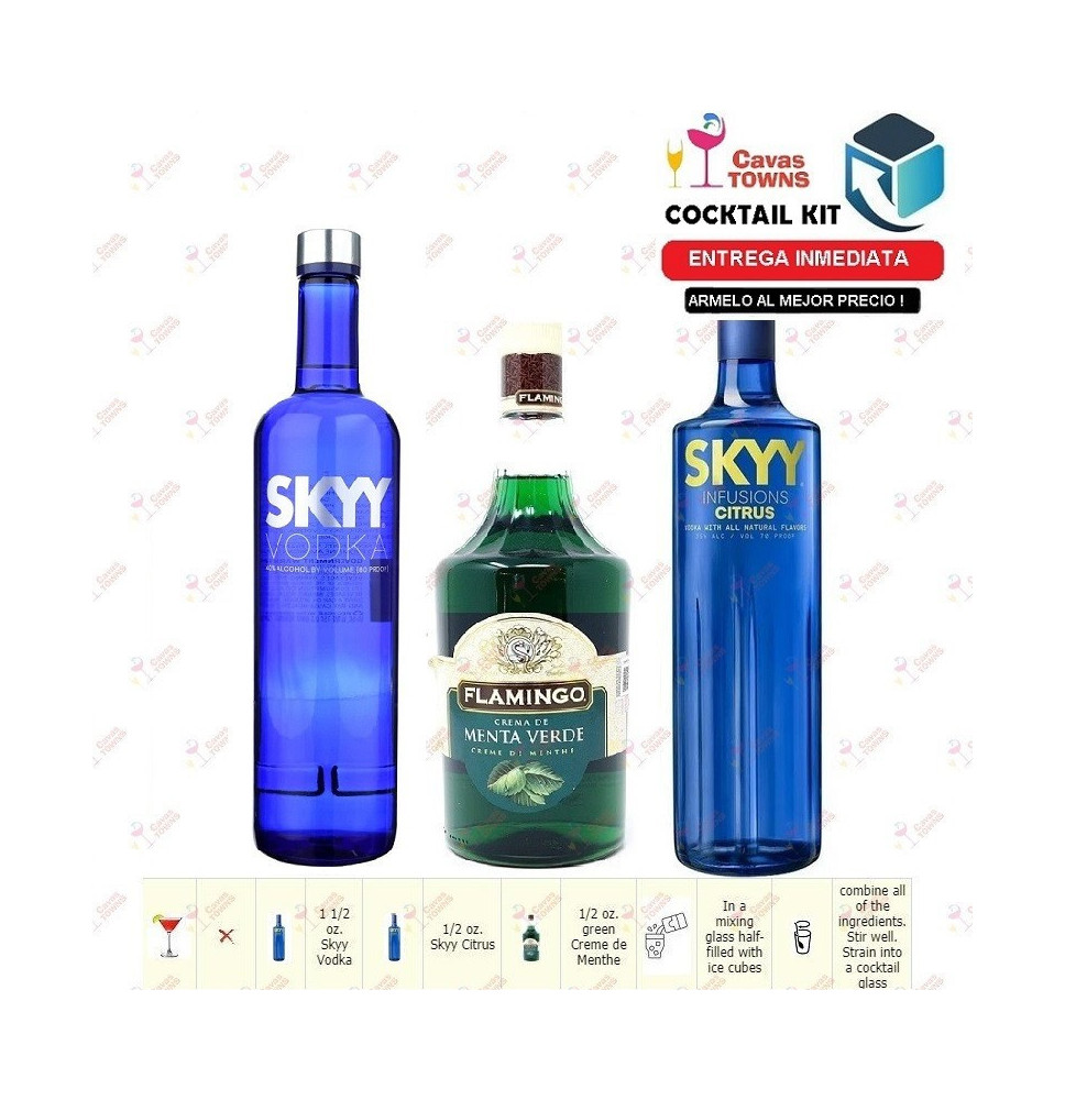 Vodka Skyy Cocktail Kit Citrus Glacier Mint Receta Recipe - Cavas Towns