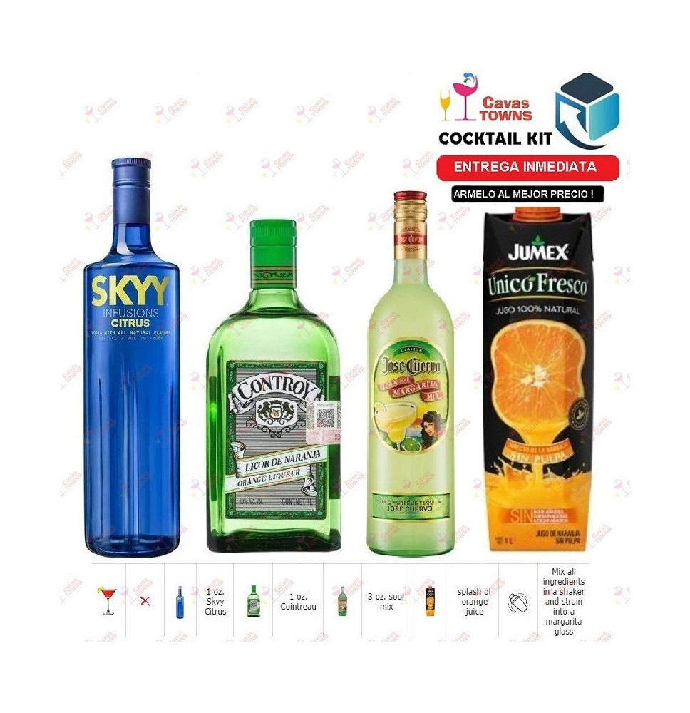 Vodka Skyy Cocktail Kit Citrus Margarita Receta Recipe - Cavas Towns