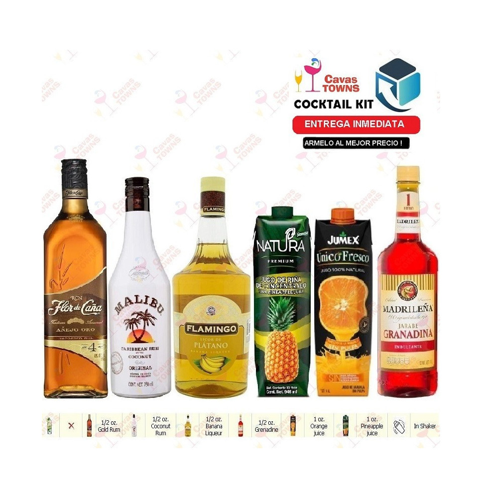 Ron Flor de Caña Cocktail Kit Alabama Slammer - 5 Receta Recipe - Cavas Towns Ron Flor de Caña Cocktail Kit Alabama Slammer - 5 Receta Recipe - Cavas Towns