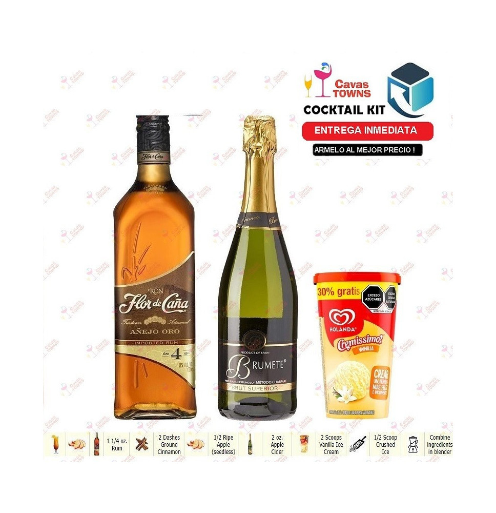 Ron Flor de Caña Cocktail Kit Apple a la Mode Receta Recipe - Cavas Towns Ron Flor de Caña Cocktail Kit Apple a la Mode Receta Recipe - Cavas Towns
