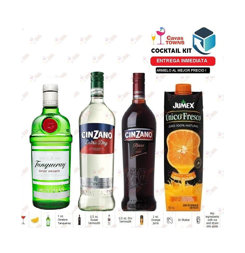 Ginebra Tanqueray Cocktail Kit Bronx Receta Recipe - Cavas Towns