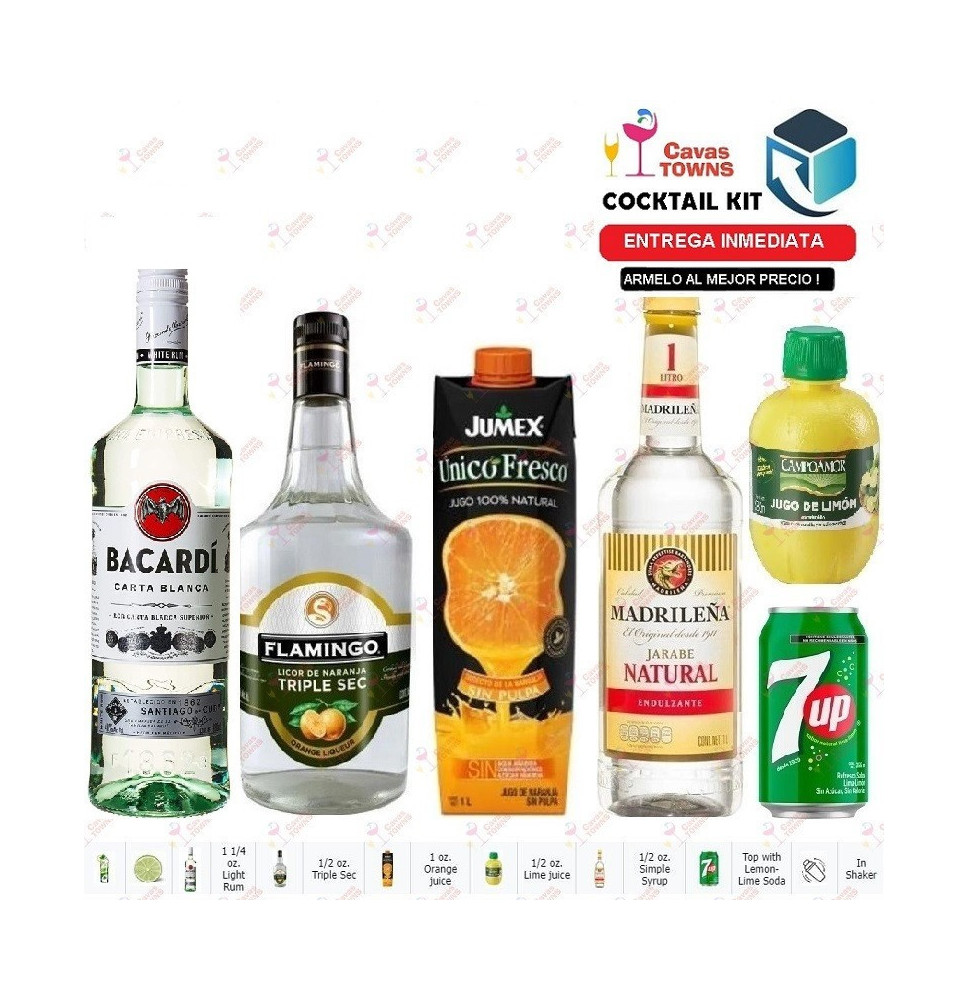 Ron Bacardi Cocktail Kit Citrus Rum Coder Receta Recipe - Cavas Towns