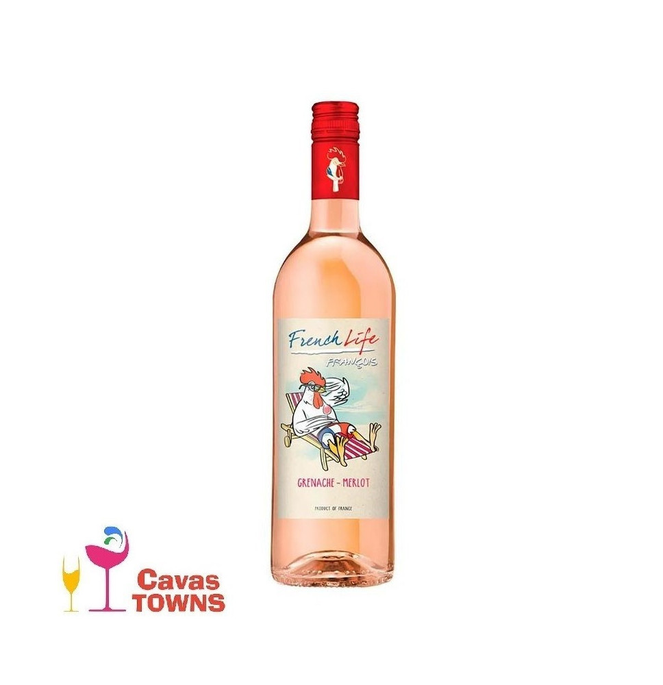 Vino Rosado French Life Grenache Merlot 750 ml - Cavas Towns Vino Rosado French Life Grenache Merlot 750 ml - Cavas Towns
