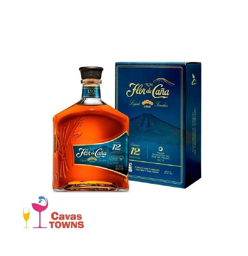 Ron Flor de Caña 12 Años 750 ml - Cavas Towns