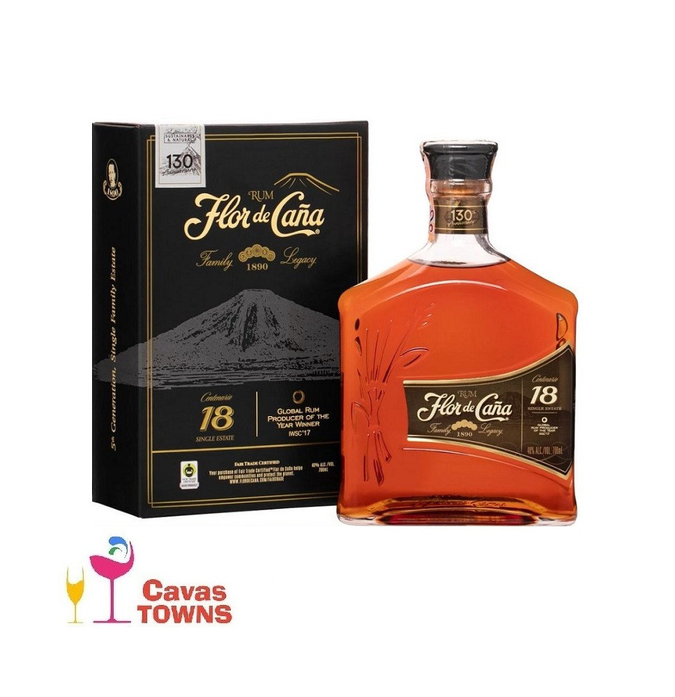Ron Flor de Caña 18 Años 750 ml - Cavas Towns Ron Flor de Caña 18 Años 750 ml - Cavas Towns