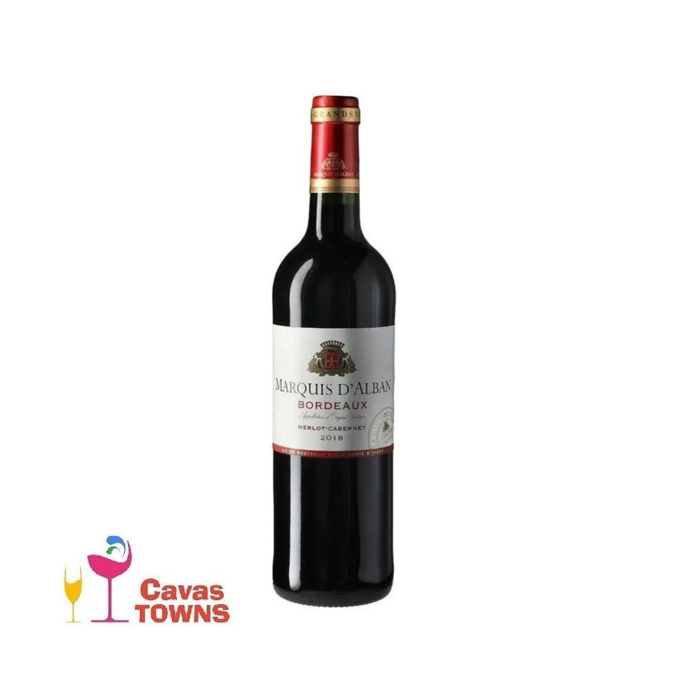 Vino Tinto Marquis D Alban 2020 Bordeaux Merlot 750 ml - Cavas Towns Vino Tinto Marquis D Alban 2020 Bordeaux Merlot 750 ml - Cavas Towns