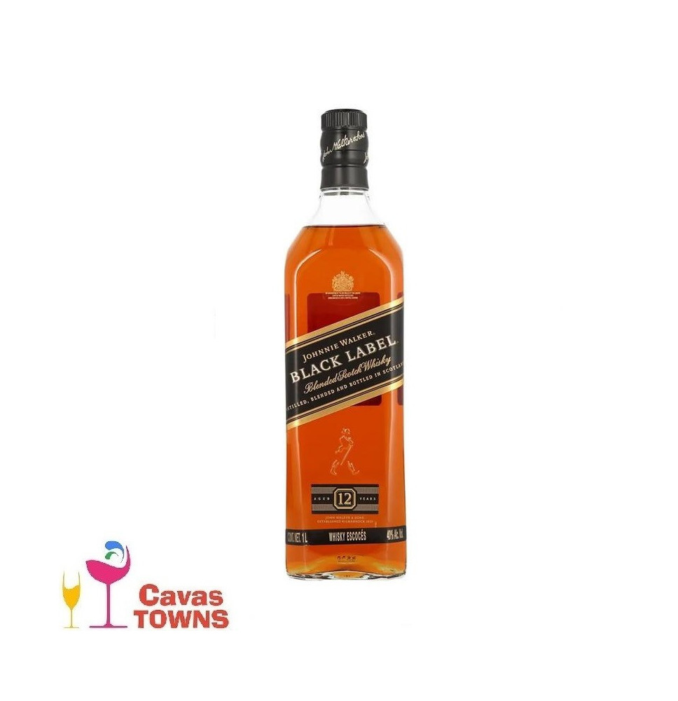 Whisky Johnnie Walker Etiqueta Negra 1000 ml - Cavas Towns Whisky Johnnie Walker Etiqueta Negra 1000 ml - Cavas Towns