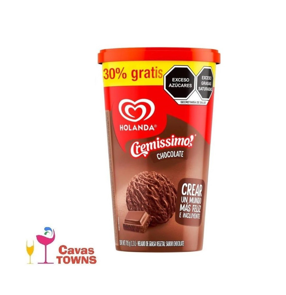 Helado Holanda Cremissimo sabor chocolate 1.3 l - Cavas Towns