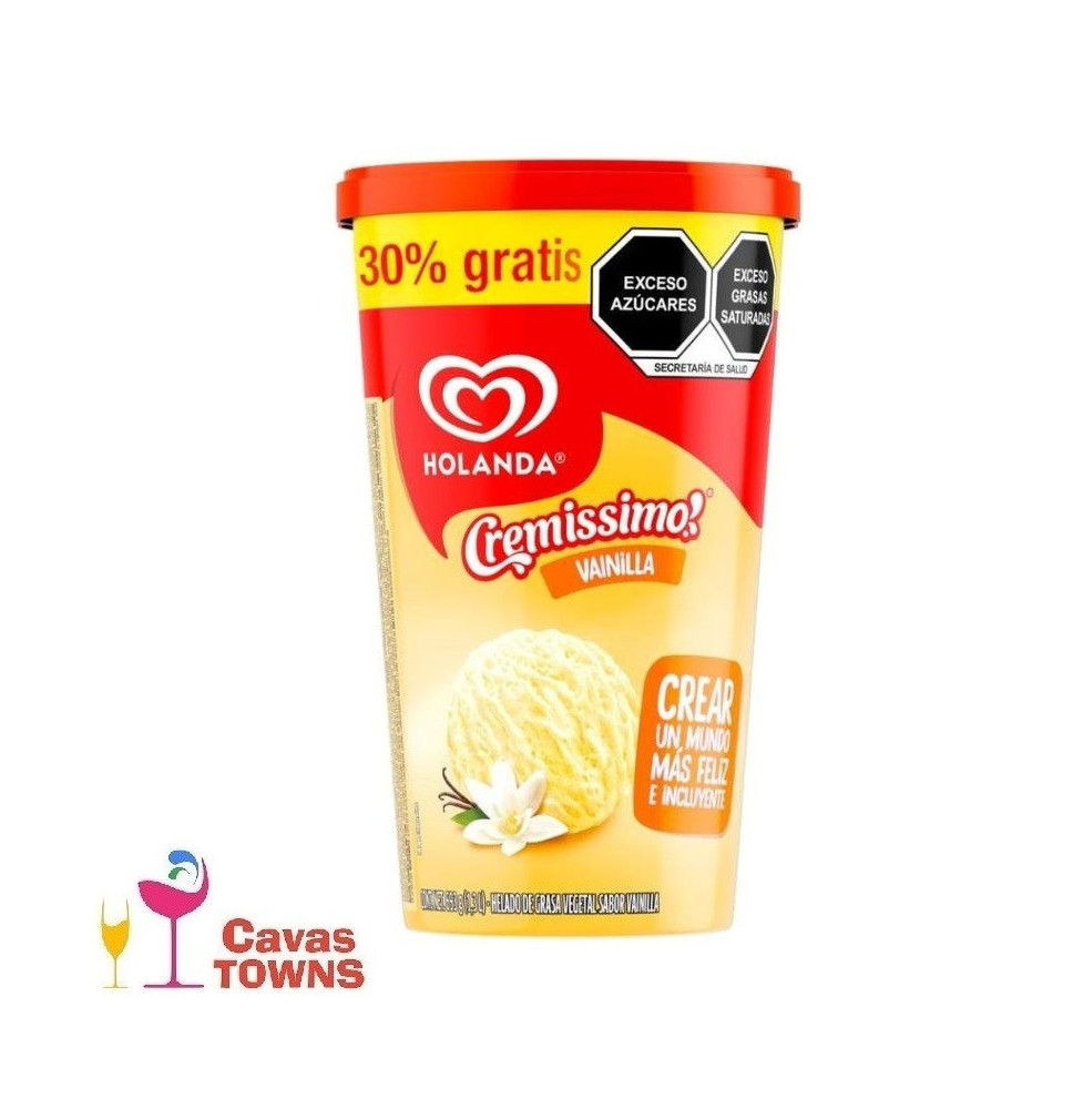 Helado Holanda Cremissimo sabor vainilla 1.3 l - Cavas Towns