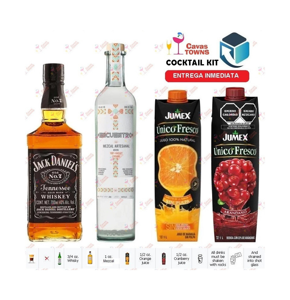 Cocktail Kit Alabama Slammer - 3 Mezcal Receta Recipe - Cavas Towns