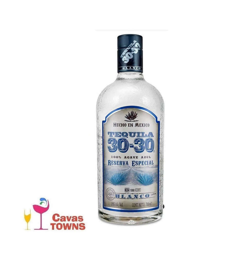 Tequila 30-30 Blanco 100% Agave - 1L - Cavas Towns