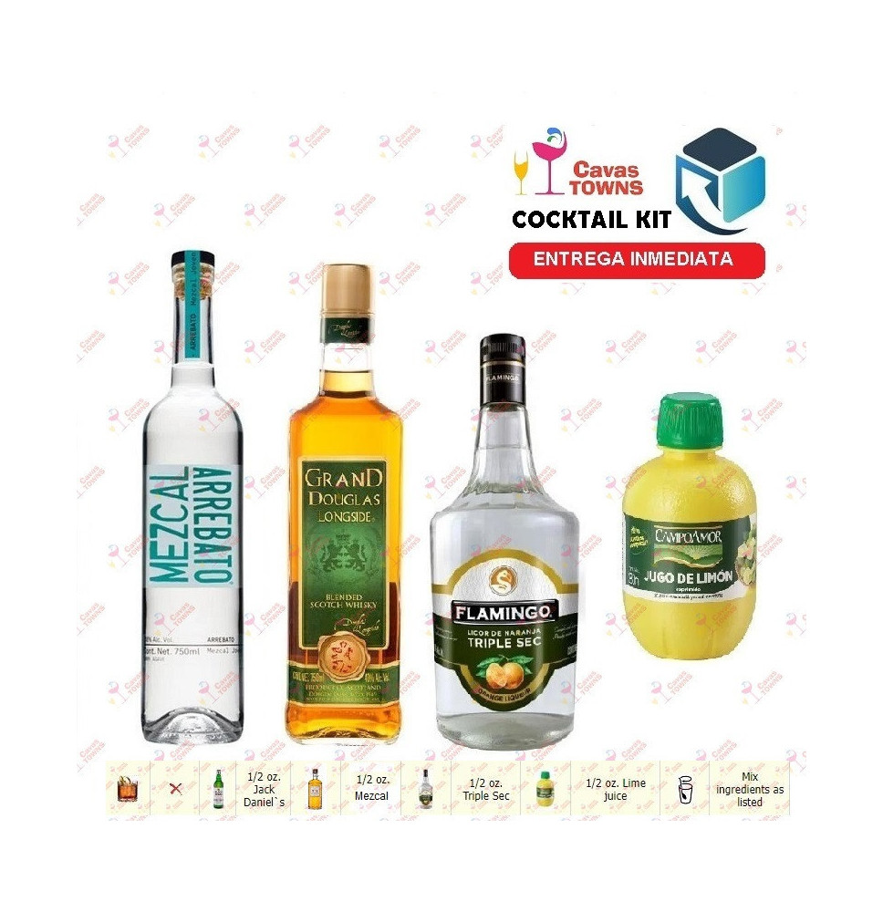 Cocktail Kit Cactus Kicker - 2 Mezcal Receta Recipe - Cavas Towns