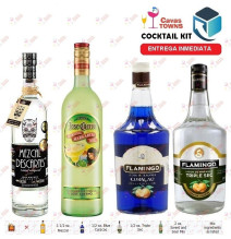 Cocktail Kit Blue Margarita Mezcal Receta Recipe - Cavas Towns