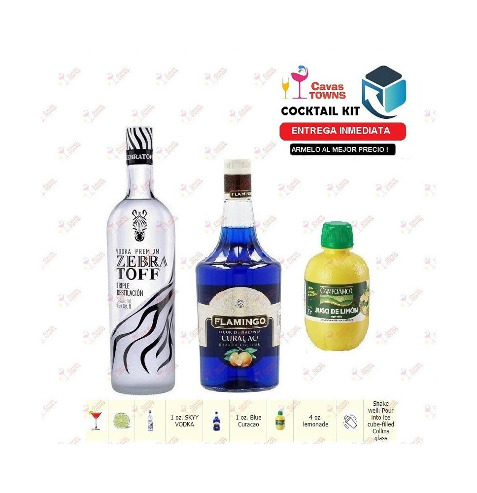 Cocktail Kit Blue Sky Lemonade - 2 Receta Recipe - Cavas Towns Cocktail Kit Blue Sky Lemonade - 2 Receta Recipe - Cavas Towns