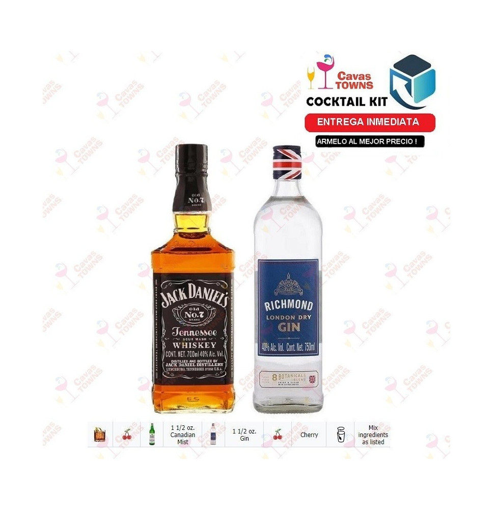 Ginebra Richmond Cocktail Kit Black Hawk - 2 Receta Recipe - Cavas Towns Ginebra Richmond Cocktail Kit Black Hawk - 2 Receta Recipe - Cavas Towns